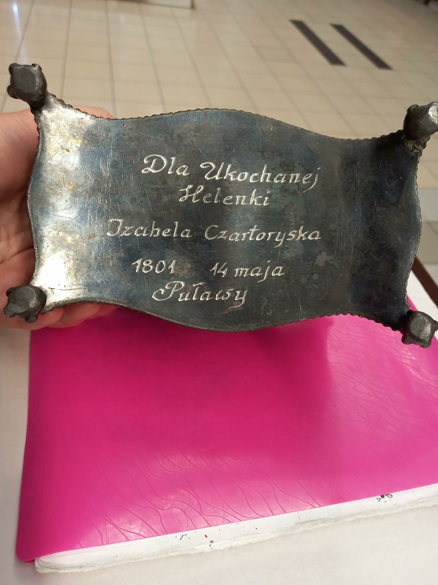Plakietka z dedykacją